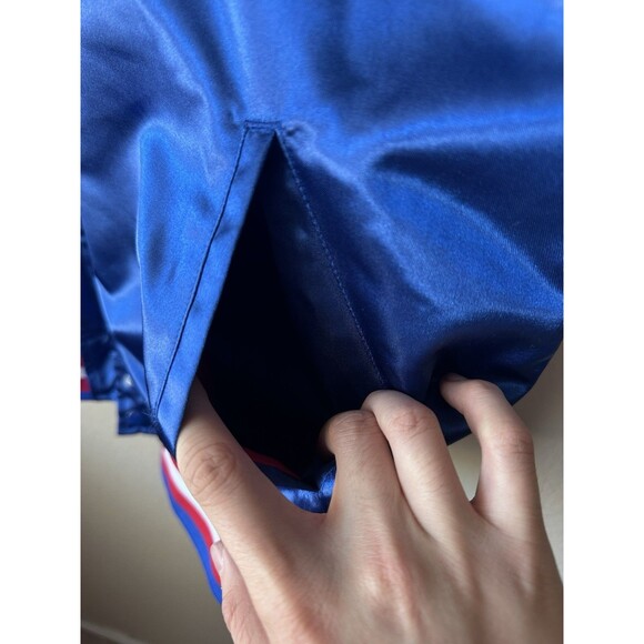 NWT Mitchell & Ness Hardwood Classics Blue Satin Philadelphia 76ers Jacket XL - Picture 3 of 9